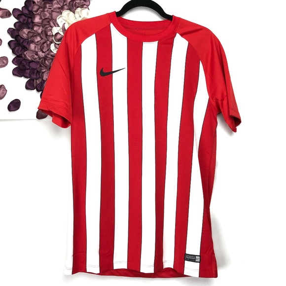 Nike Other - Nike Red & White Striped Official Soccer Jersey